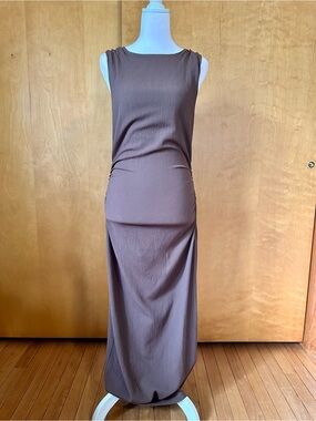 Zara Chocolate Brown Sleeveless Maxi Dress